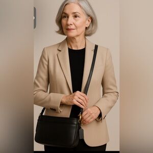 COACH Vintage Equestrian Slim Crossbody Shoulder Bag March 1997 Black 9802 USA